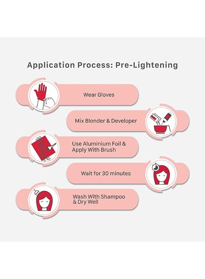 Streax HC Highlighting Kit Red Hair Colour, Crimson Red 180g - Image 3